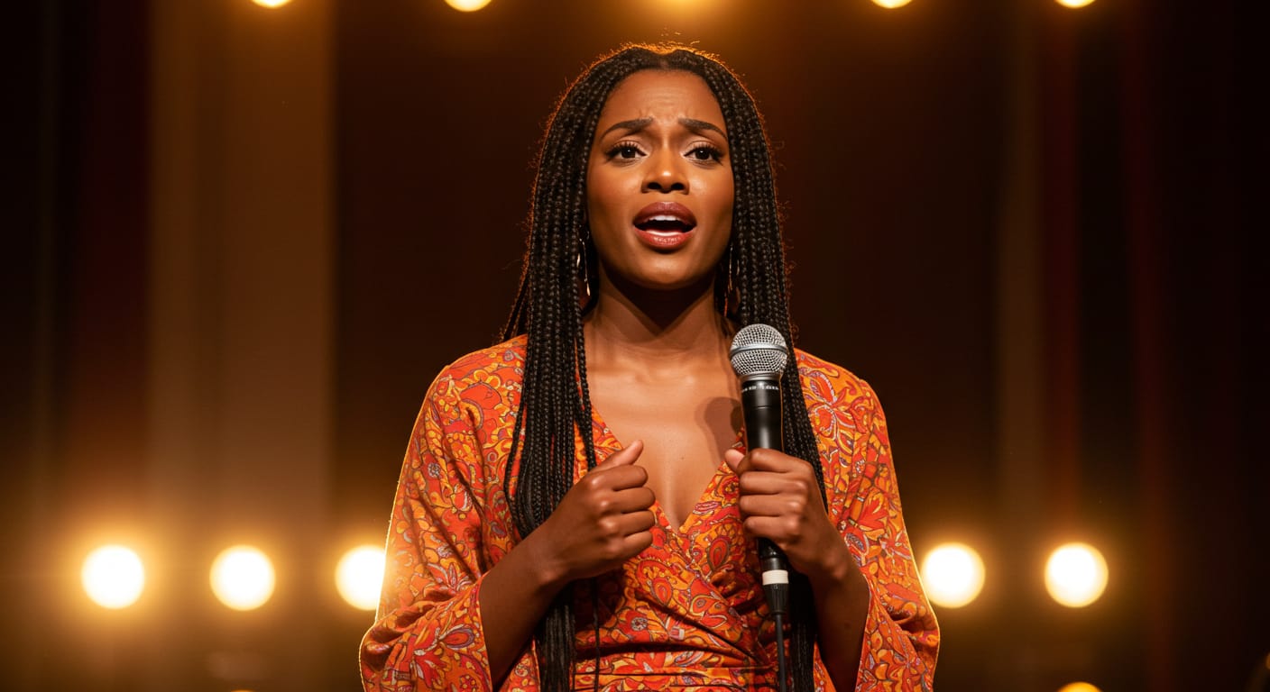 black actress performing on stage